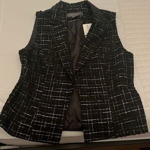 Matching Set ! Checkered Tweed Skirt and Vest